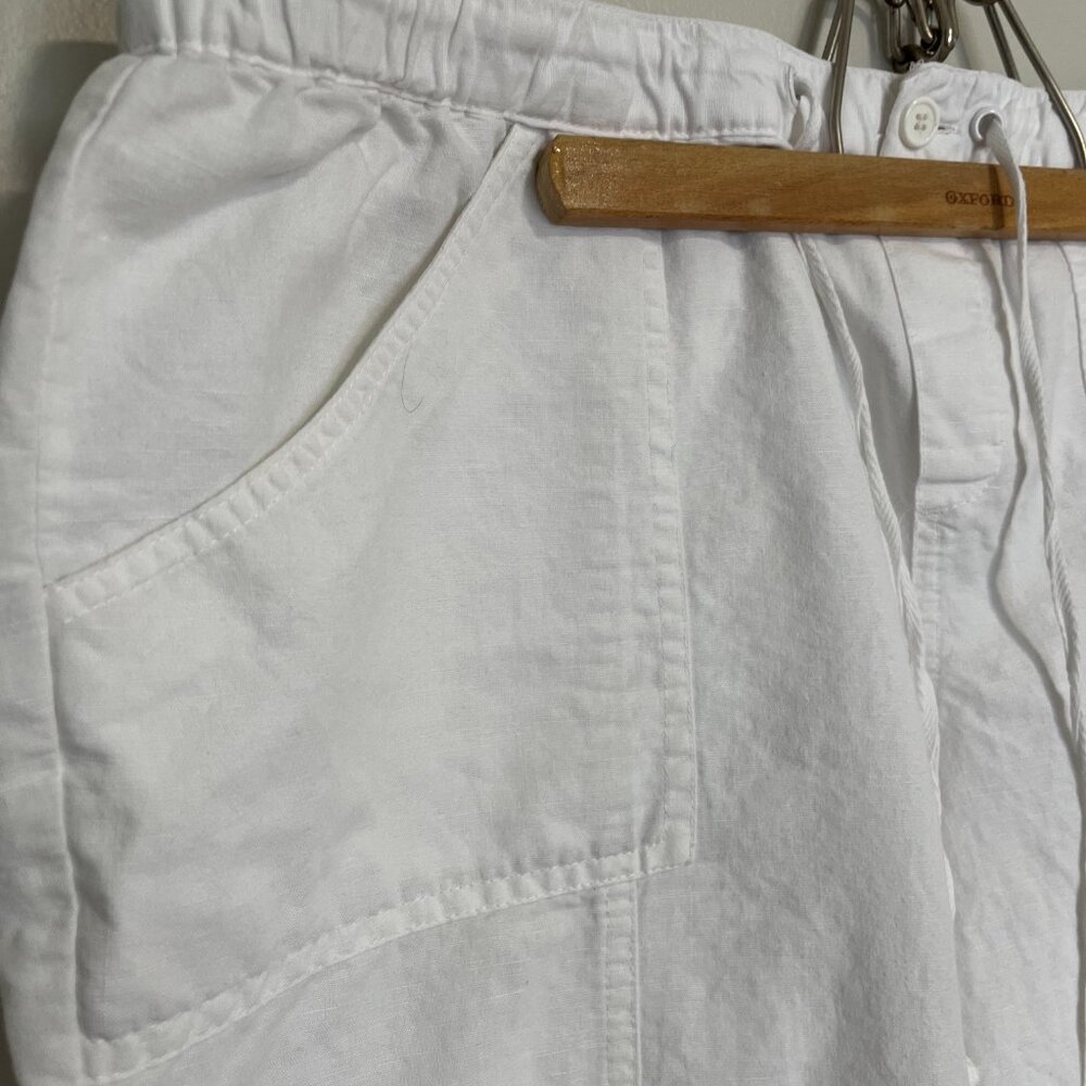 NY & Company White Linen Cotton Blend Drawstring Pants Size XL - Picture 3 of 8